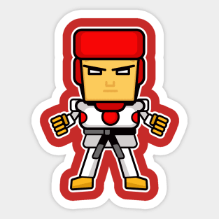 Red Corner Taekwondo Figther Sticker